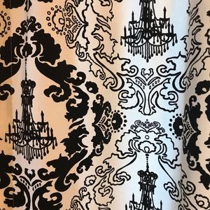 Xileration black and white chandelier pole drapes (two)